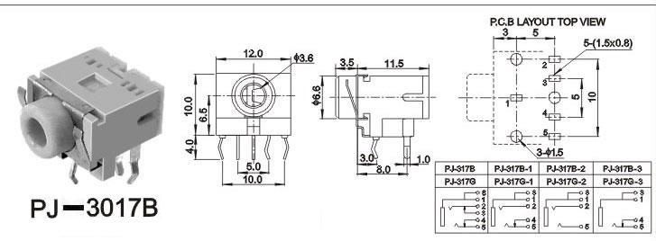 專業(yè)供應(yīng)高品質(zhì)PJ317B 3.5mm耳機(jī)插口 樂清市匯泰電子產(chǎn)品解析